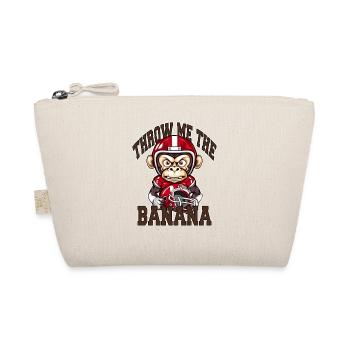 Throw me the Banana Monkey Playing Football - Organic Pouch - nature - Front