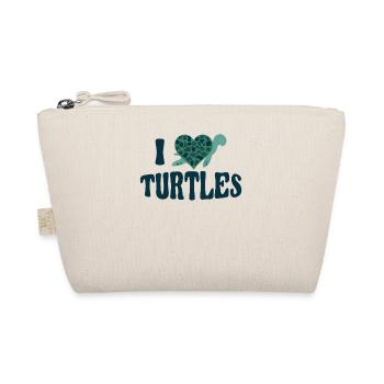Sea Turtle Tortoise Heart I Love - Bio-Täschchen - Natur - Vorne