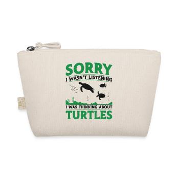 Sea Turtle Tortoise Sorry I Wasn't - Bio-Täschchen - Natur - Vorne