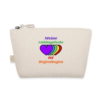 Lieblingsfarbe Regenbogen Herzen - Bio-Täschchen - Natur - Vorne