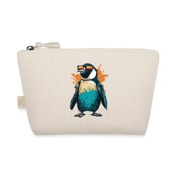 Cooler Pinguin mit Sonnenbrille und Jacke - Bio-Täschchen - Natur - Vorne