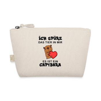 Capybara Wasserschwein Geschenk - Bio-Täschchen - Natur - Vorne
