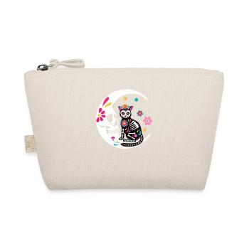 Sugar Skull Cat Moon Dia De Los Muertos Funny - Organic Pouch - nature - Front