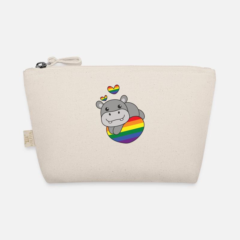 Rainbow Flag Pride LGBTQ Mignon Hippopotame Love Trousse biologique