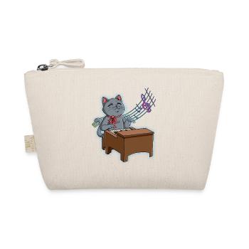 Cat Piano Player - Organic Pouch - nature - Front