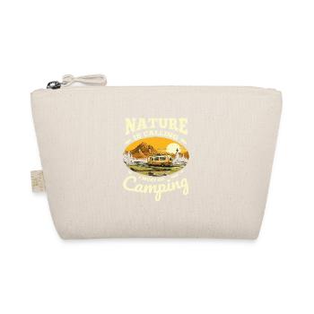 Camping Gift Camp Tents Motorhome Caravan - Organic Pouch - nature - Front