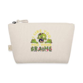 I like you for your brains funny Halloween - Organic Pouch - nature - Front