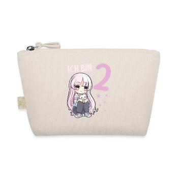 2 Jahre Mädchen Anime Kawaii Katze 2. Geburtstag - Bio-Täschchen - Natur - Vorne
