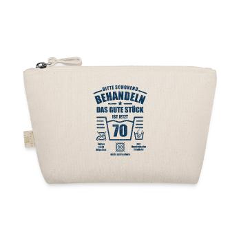 Schonend behandeln - 70. Geburtstag Geschenk - Bio-Täschchen - Natur - Vorne