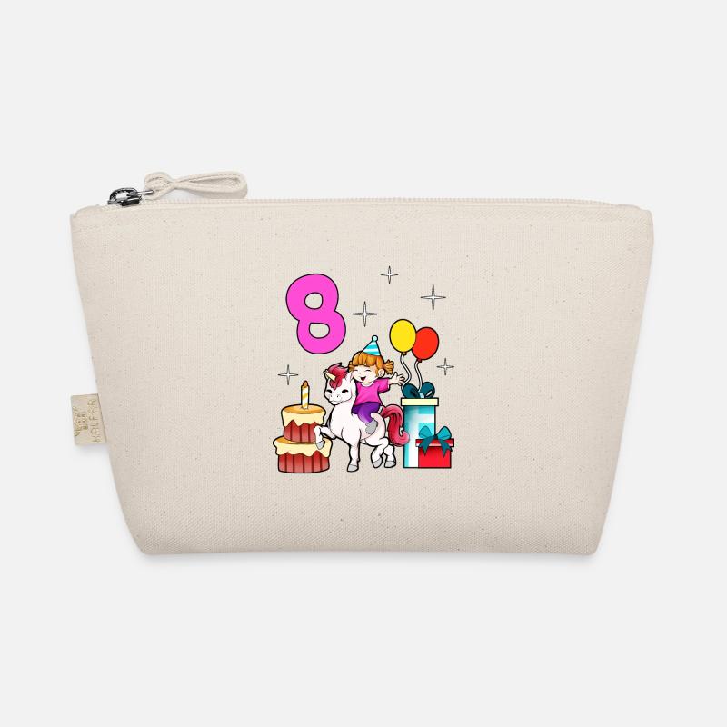 Mit Einhorn - Mädchen Geburtstag 8 Jahre Bio-Täschchen