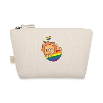 Rainbow Flag Pride LGBTQ Cute Triceratops Love - Organic Pouch - nature - Front
