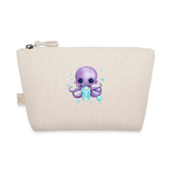 Cute Octo mit Sommer Drink - Bio-Täschchen - Natur - Vorne