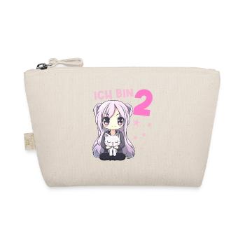 2 Jahre Mädchen Anime Kawaii Katze 2. Geburtstag - Bio-Täschchen - Natur - Vorne