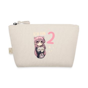 2 Jahre Mädchen Anime Kawaii Katze 2. Geburtstag - Bio-Täschchen - Natur - Vorne