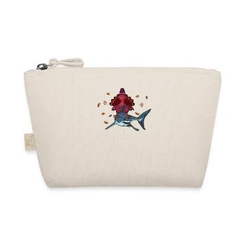 Thanksgiving Day Turkey Horseback Riding Shark Funny Autumn - Organic Pouch - nature - Front