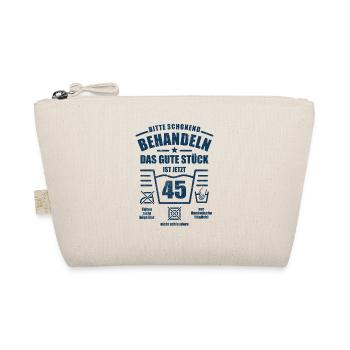 Schonend behandeln - 45. Geburtstag Geschenk - Bio-Täschchen - Natur - Vorne