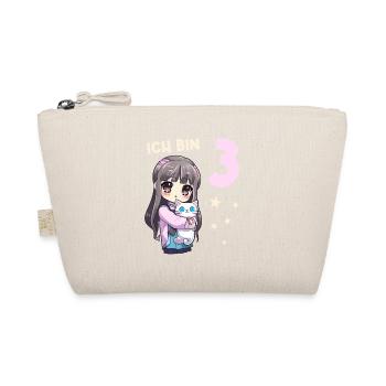 3 Jahre Mädchen Anime Kawaii Katze 3. Geburtstag - Bio-Täschchen - Natur - Vorne