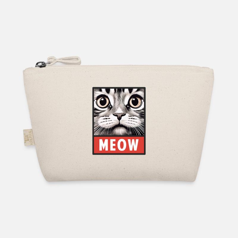 MEOW Meow Cute Cat Face Idée cadeau Trousse biologique