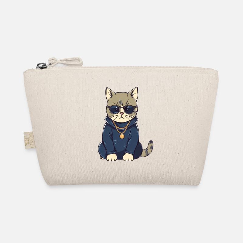 Chat avec lunettes de soleil et sweat à capuche Trousse biologique