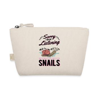 Schnecke Geschenk Weinbergschnecke - Bio-Täschchen - Natur - Vorne