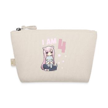 4 ans Fille Anime Kawaii Cat 4ème anniversaire - Trousse biologique - nature - Devant