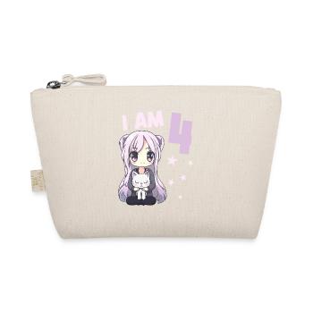 4 ans Fille Anime Kawaii Cat 4ème anniversaire - Trousse biologique - nature - Devant