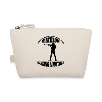 Biathlon Gift Winter Sports Skier Biathlete - Organic Pouch - nature - Front