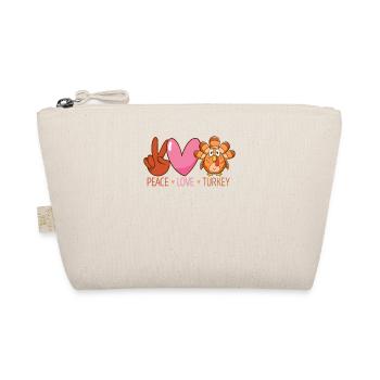 Peace Love Turkey Funny Thanksgiving - Organic Pouch - nature - Front