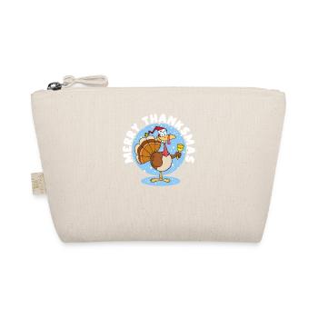 Happy Thanksmas Santa Turkey Day Thanksgiving - Organic Pouch - nature - Front