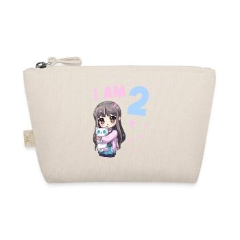 2 Jahre Mädchen Anime Kawaii Katze 2. Geburtstag - Bio-Täschchen - Natur - Vorne