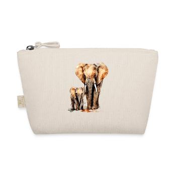 Elefant mit Kind für einen Elefant Liebhaber - Bio-Täschchen - Natur - Vorne