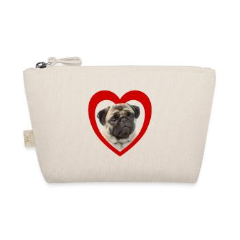 Dog Lovers - Dogs Heart - Pug - Organic Pouch - nature - Front