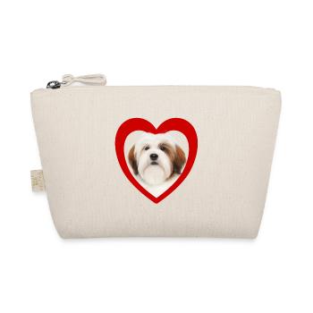 Amoureux des chiens - Cœur de chien - Lhassa Apso - Trousse biologique - nature - Devant