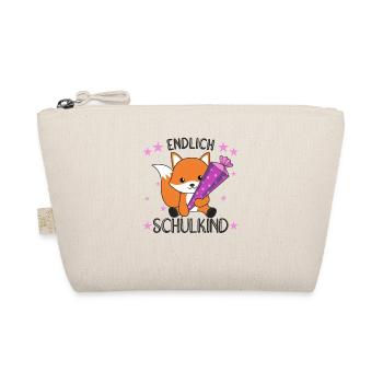 endlich Schulkind Einschulung Schule Fuchs - Bio-Täschchen - Natur - Vorne