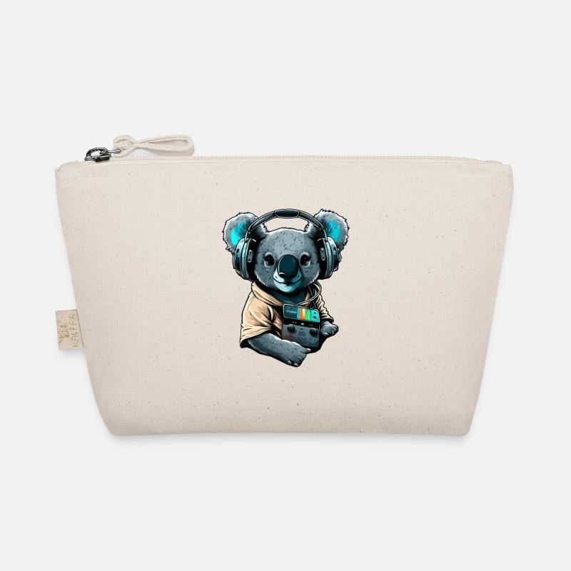 koala mit Kopfhörern Bio-Täschchen