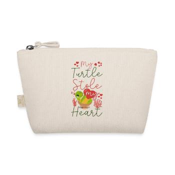 Sea Turtle Tortoise Valentines Day - Organic Pouch - nature - Front
