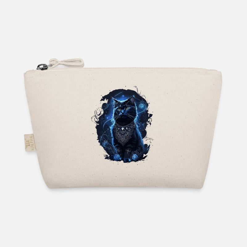 Black Cat in the Moonlight Magic Cat Organic Pouch