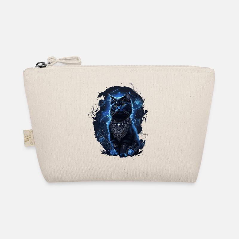 Black Cat in the Moonlight Magic Cat Organic Pouch