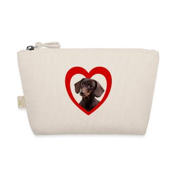 Dog Lovers - Dogs Heart - Dachshund - Organic Pouch - nature - Front