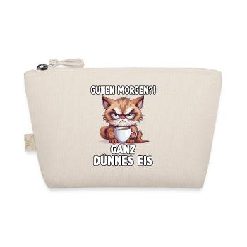 Kuschelshirt Lustige Katzen Sprüche Morgenmuffel - Bio-Täschchen - Natur - Vorne