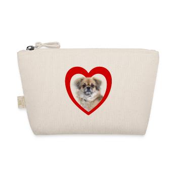 Amoureux des chiens - Cœur de chien - Épagneul tibétain - Trousse biologique - nature - Devant