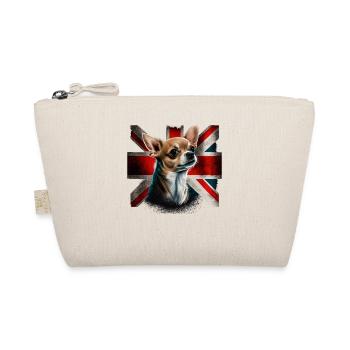 Chihuahua - Großbritannien England Flagge Farben - Bio-Täschchen - Natur - Vorne