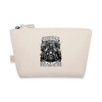 Sunset rider motorcyclist black and white - Organic Pouch - nature - Front