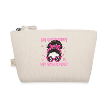 In October We Wear Pink Messy Bun Pumpkin Pink - Organic Pouch - nature - Front