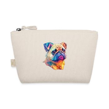 Polygon Art Pug Dog Design Dogs Lover - Organic Pouch - nature - Front