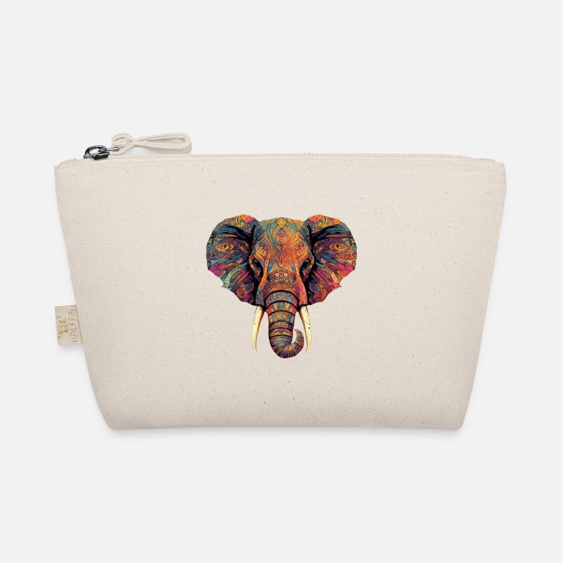 Colorful elephant head Organic Pouch
