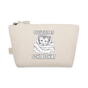 Gemütliches Katzen T-Shirt für entspannte Tage - Bio-Täschchen - Natur - Vorne