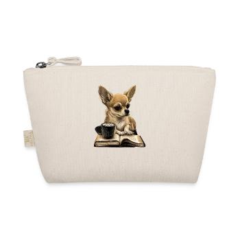 Chihuahua | Book | Coffee | Tea | Reading | - Organic Pouch - nature - Front