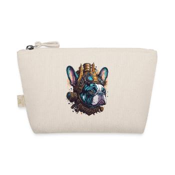 Steampunk Französische Bulldogge Retro Hund Design - Bio-Täschchen - Natur - Vorne