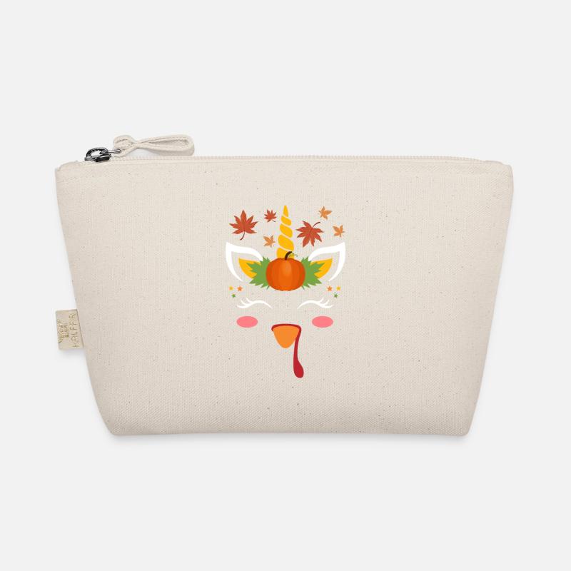 Cute Unicorn Turkey Face Autumn Autumn Organic Pouch